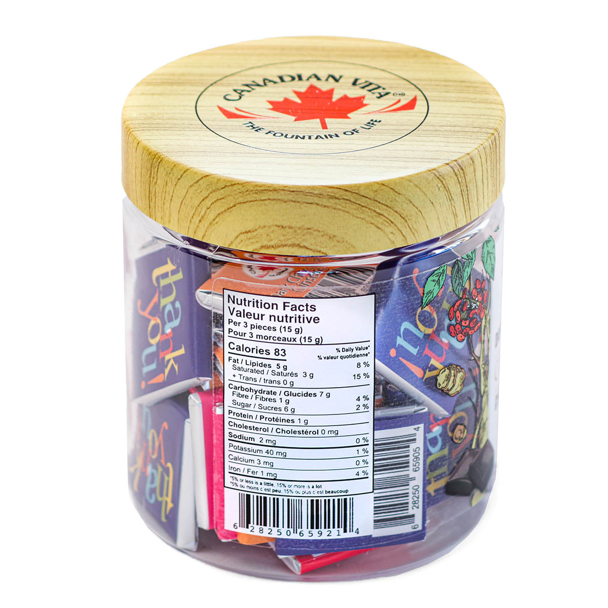 Canadian Vita Ginseng Dark Chocolate - Fall In Love With the Bittersweet Taste of Canada's Ginseng Chocolate - 40 pieces